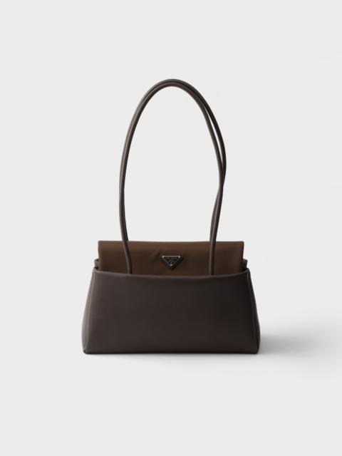 Prada Passage medium leather bag with Re-Nylon flap