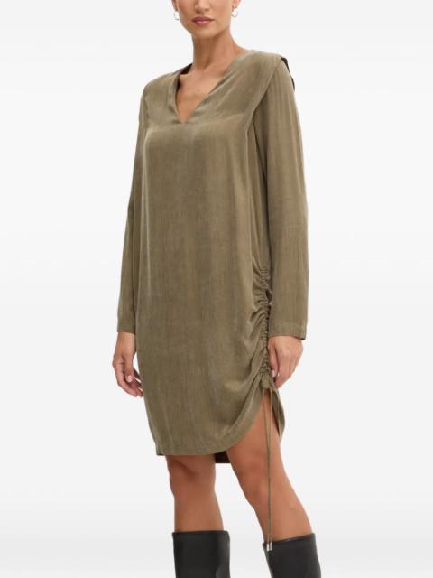 V-neck gathered dress