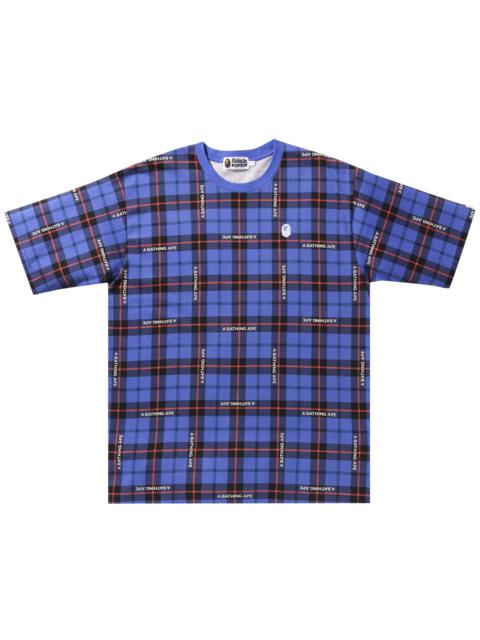 BAPE Check Relaxed Fit One Point Tee 'Blue'