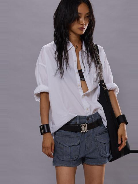 Drop Neck Oxford Shirt- White | R13 Denim