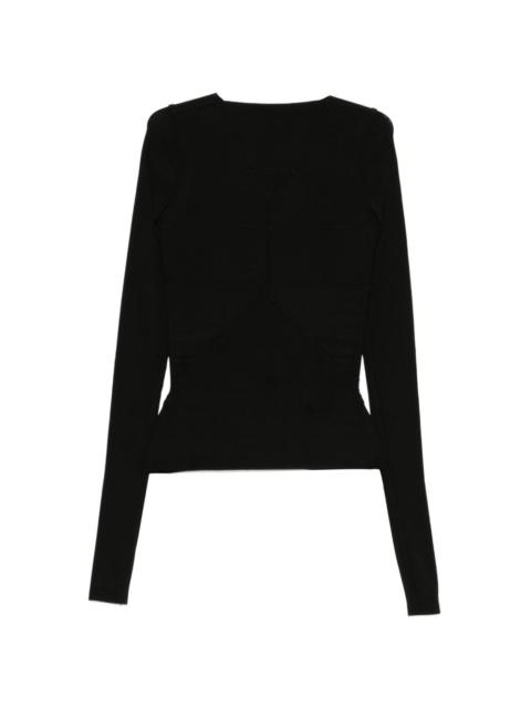 Temple long-sleeve top