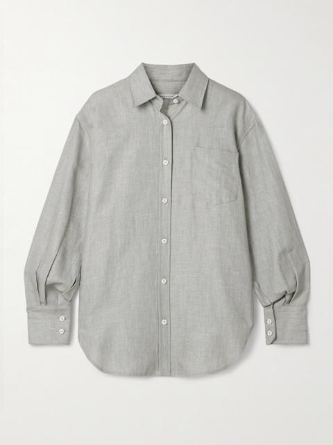 Linen, Cotton And Wool-blend Twill Shirt