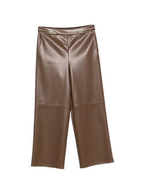 faux-leather cropped trousers