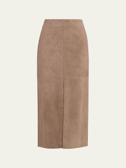 Suede Pencil Skirt