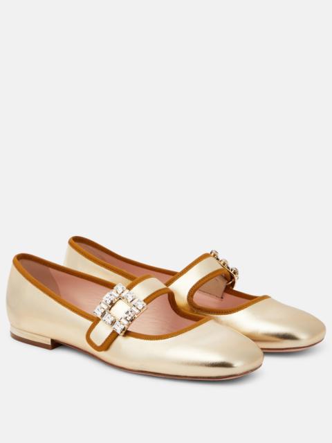Très Vivier metallic leather ballet flats