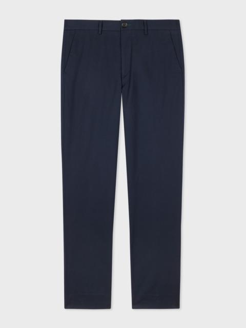 Mid-Fit Navy Stretch-Cotton Chinos