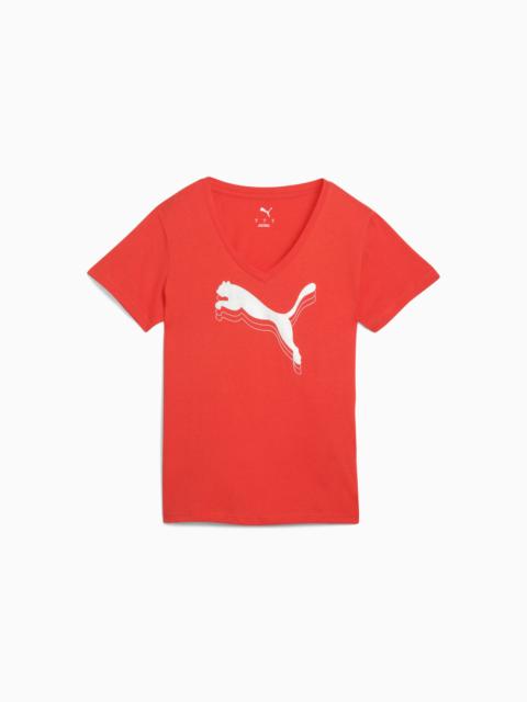 PUMA Essentials Metallic Women's V-Neck Tee