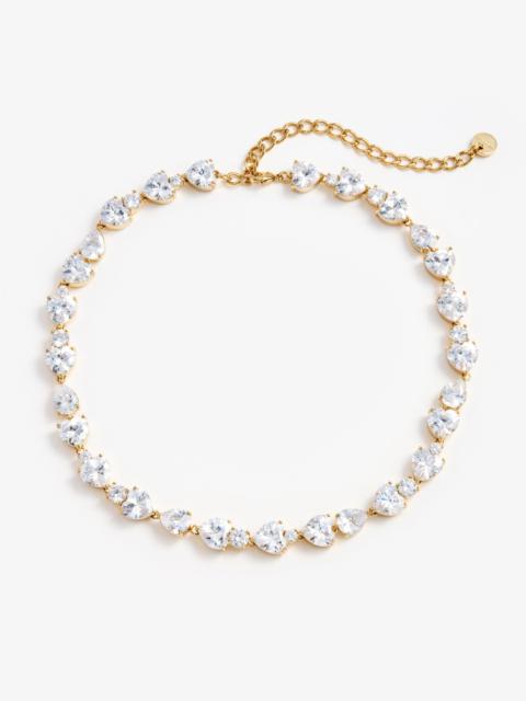 Gold Heart Crystal Necklace