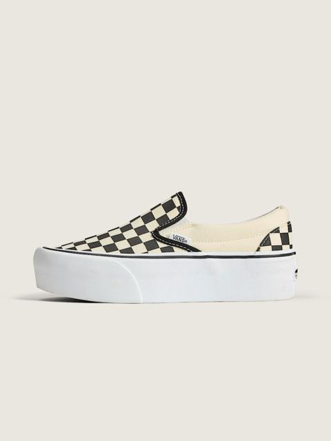 Classic Slip-On Platform Checkerboard Shoe