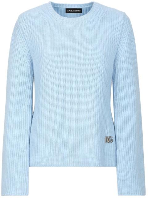 DG-logo plaque cashmere jumper
