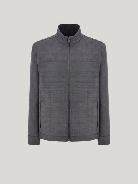 SLATE GRAY WOOL AND TECHNICAL FABRIC REVERSIBLE JACKET