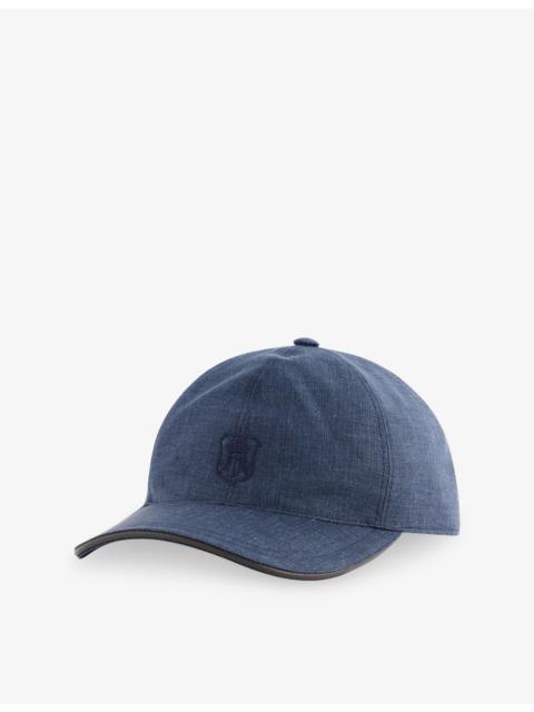 Embroidered-Logo Woven Baseball Cap