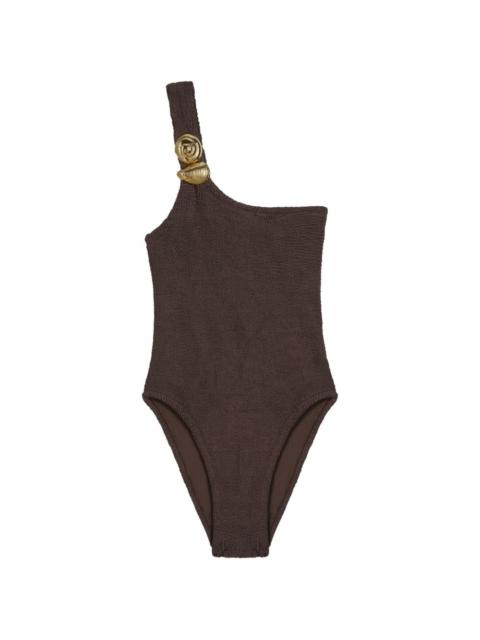 textured shell detail swimsuit