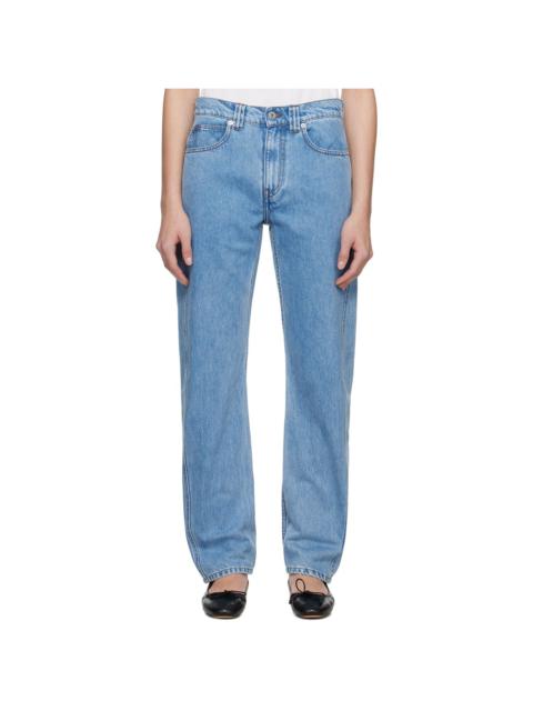 Blue Twisted Slim Leg Denim Jeans