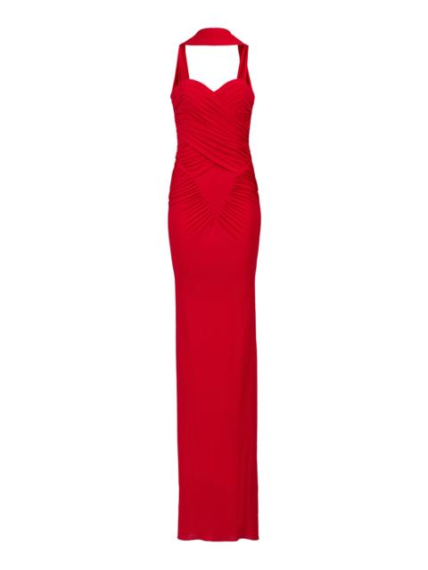 Samsara Ruched Maxi Dress red
