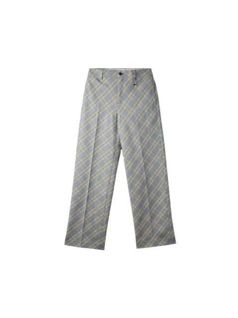 AMBUSH Check Wide Leg Trousers Grey