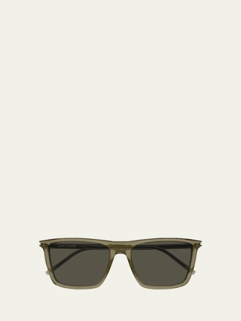 Men's SL 668 Acetate Rectangle Sunglasses