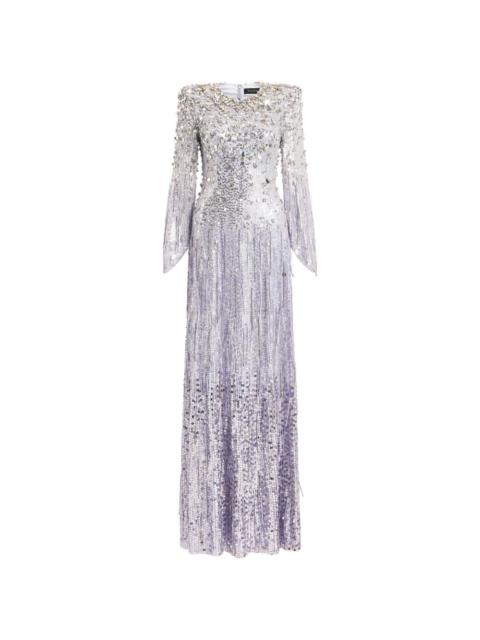 sequined long-sleeve dress