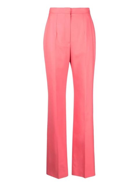 high-waisted tailored wool trousers