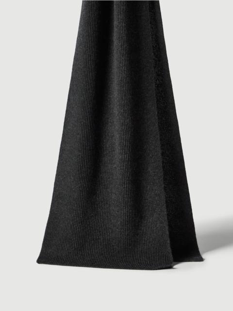 Cashmere English rib knit scarf