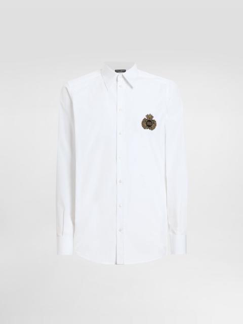 Cotton shirt with heraldic patch