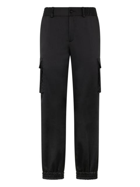 satin drawstring-waist trousers