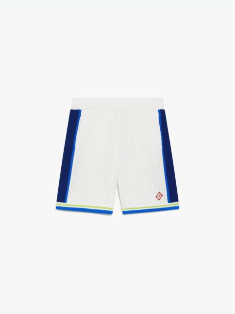 White & Blue Crochet Shorts | Casablanca Paris
