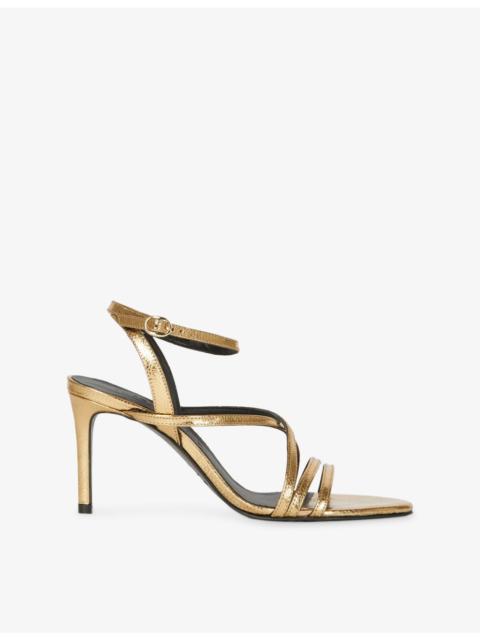 Patent-Leather Heeled Sandals