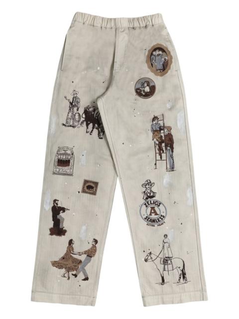 printed western trousers