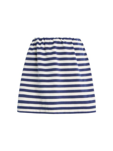 Haisley Striped Cotton Mini Skirt blue