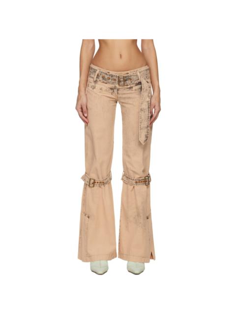 Beige Issa Denim Trousers
