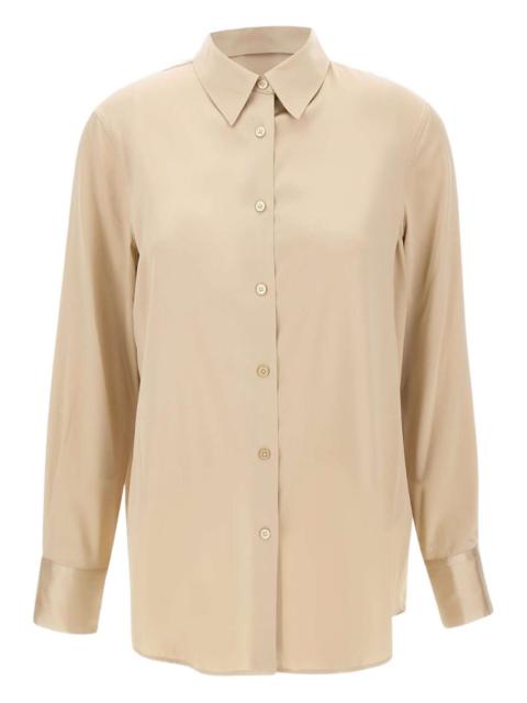 long-sleeved silk shirt