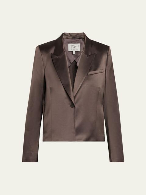 Sawyer Satin Single-Breasted Blazer