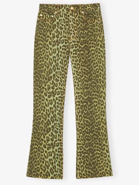 GREEN LEOPARD BETZY CROPPED JEANS