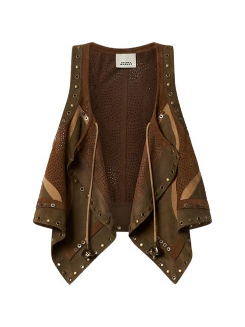 Kelby asymmetrical patchwork vest
