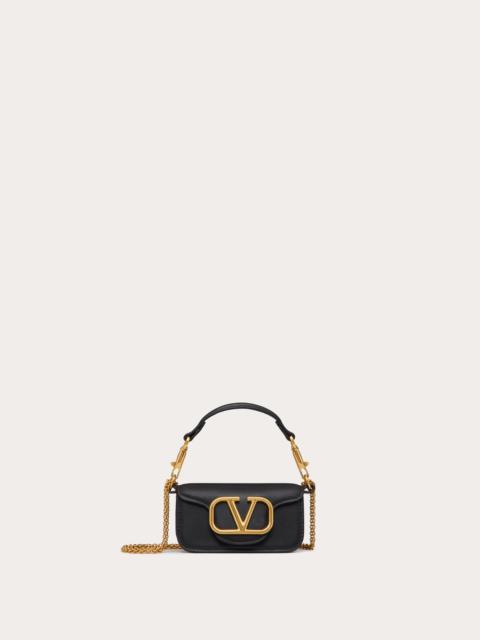 VALENTINO GARAVANI LOCÒ MICRO BAG IN CALFSKIN LEATHER WITH CHAIN