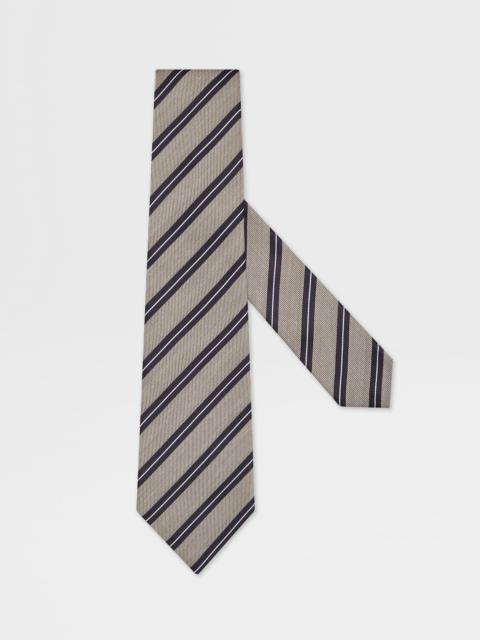 LIGHT TAUPE SILK AND LINEN TIE