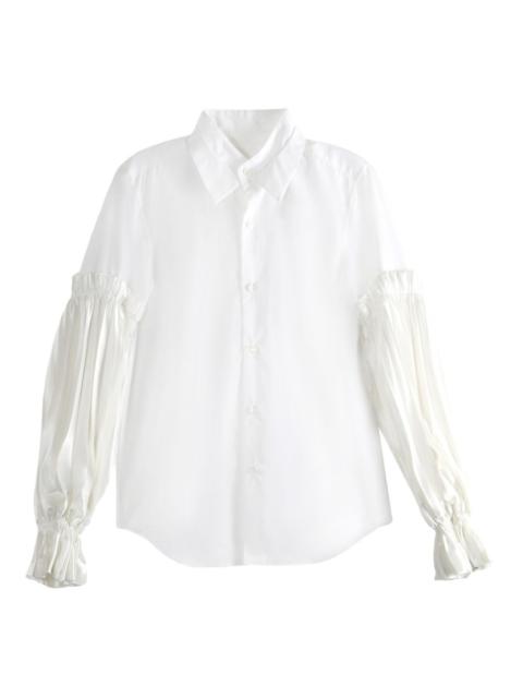 ruffled-sleeve shirt