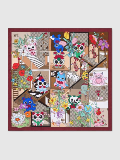 Gucci Besties printed silk twill carré