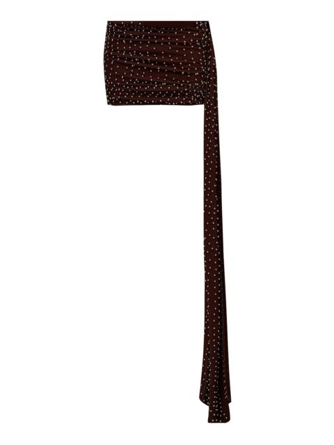 Agel Draped Mini Skirt brown