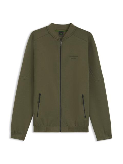 PORSCHE X BOSS ZIPPER-UP SWEATSHIRT WITH EMBOSSED ARTWORK