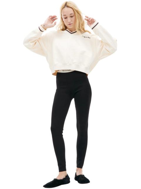 SERIF LOGO RIBBED LEGGING (BLACK)