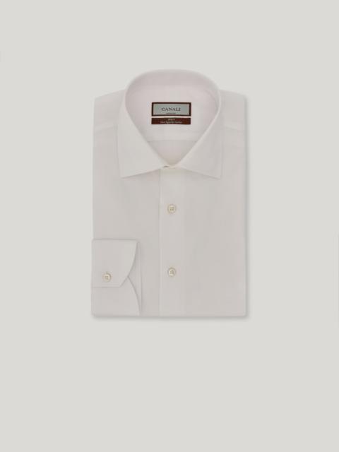 WHITE FIL-À-FIL 200/2 COTTON REGULAR-FIT FORMAL SHIRT