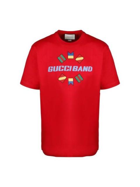 Gucci Band Embroidered Large logo Short Sleeve Red 565806-XJB2X-6229