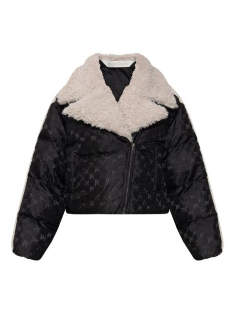patterned faux-fur jacket