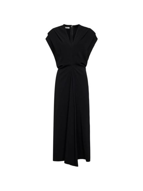 V-neck midi dress