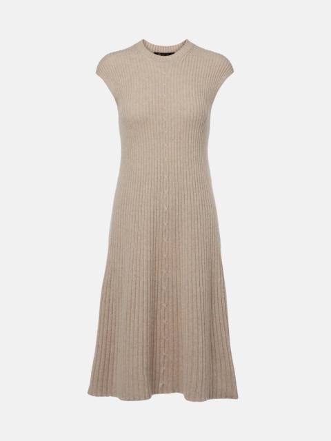 Ribbed-knit cashmere midi dress