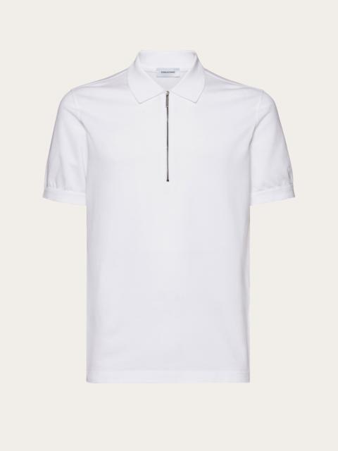 Polo with zip collar