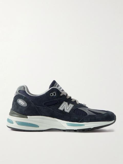 991v2 Suede, Mesh and Faux Leather Sneakers Blue