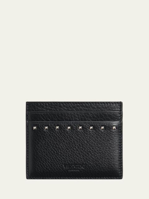 Men's Leather Rockstud Card Holder